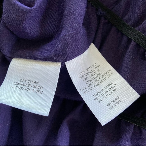 Nine West purple cotton one-shoulder neckline ruffle detail dress. Size 4 - Picture 7 of 9